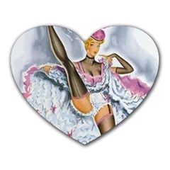 Bal Du Moulin Rouge French Cancan Heart Mousepads by StarvingArtisan