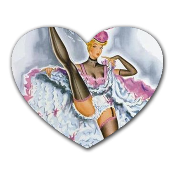 Bal Du Moulin Rouge French Cancan Heart Mousepads