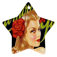 Blonde Bombshell Retro Glamour Girl Posters Ornament (star) by StarvingArtisan