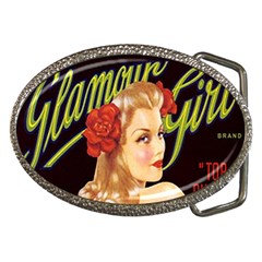 Blonde Bombshell Retro Glamour Girl Posters Belt Buckles by StarvingArtisan