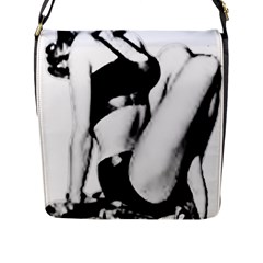 Pinup Girl Flap Closure Messenger Bag (l) by StarvingArtisan