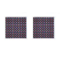 Roses Blue Plaid Cufflinks (square)