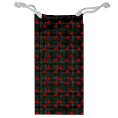 Roses Black Plaid Jewelry Bag by snowwhitegirl