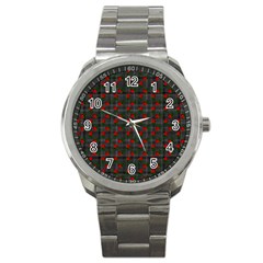 Roses Black Plaid Sport Metal Watch