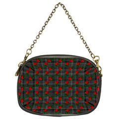 Roses Black Plaid Chain Purse (one Side)