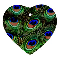 Peacock Feathers Ornament (heart) by snowwhitegirl