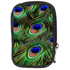 Peacock Feathers Compact Camera Leather Case by snowwhitegirl