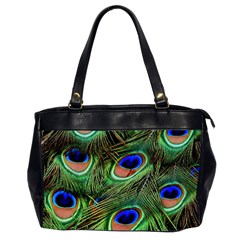 Peacock Feathers Oversize Office Handbag (2 Sides) by snowwhitegirl