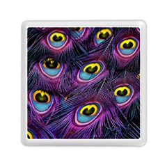 Peacock Feathers Purple Memory Card Reader (square) by snowwhitegirl