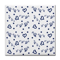 Duck Family Blue Pattern Face Towel by snowwhitegirl