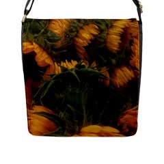 Bunch Of Sunflowers Flap Closure Messenger Bag (l) by okhismakingart