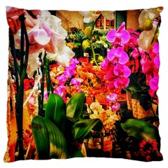 Orchids in the Market Large Cushion Case (Two Sides)