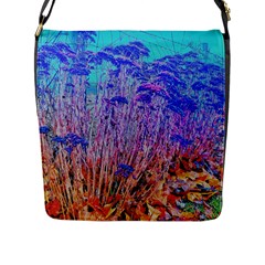 Sedum And Turquoise Flap Closure Messenger Bag (l) by okhismakingart