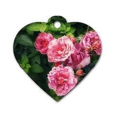 Summer Roses Dog Tag Heart (one Side)