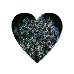 Queen Annes Lace In Blue And Yellow Heart Magnet by okhismakingart