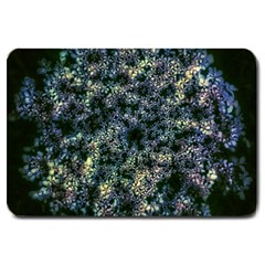 Queen Annes Lace In Blue And Yellow Large Doormat  by okhismakingart