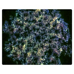 Queen Annes Lace In Blue And Yellow Double Sided Flano Blanket (medium)  by okhismakingart