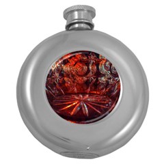 Glass Geometries  Round Hip Flask (5 Oz) by okhismakingart