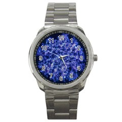 Queen Annes Lace In Blue Sport Metal Watch by okhismakingart