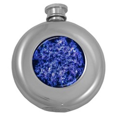 Queen Annes Lace In Blue Round Hip Flask (5 Oz) by okhismakingart