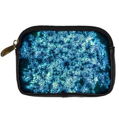 Queen Annes Lace In Neon Blue Digital Camera Leather Case