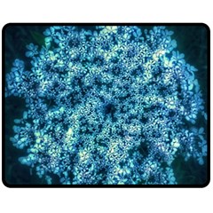 Queen Annes Lace In Neon Blue Fleece Blanket (medium)  by okhismakingart