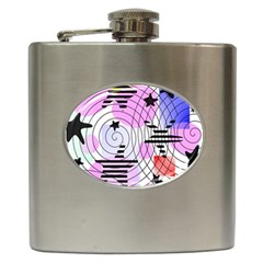 Stars And Spirals Hip Flask (6 Oz) by okhismakingart