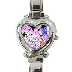 Stars And Spirals Heart Italian Charm Watch by okhismakingart