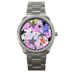 Stars And Spirals Sport Metal Watch by okhismakingart