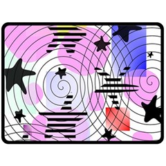 Stars And Spirals Fleece Blanket (large)  by okhismakingart