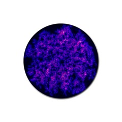 Queen Annes Lace In Blue And Purple Rubber Coaster (round)  by okhismakingart