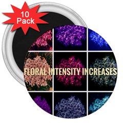 Floral Intensity Increases  3  Magnets (10 Pack)  by okhismakingart