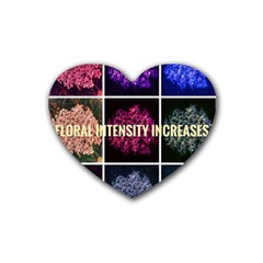 Floral Intensity Increases  Rubber Coaster (heart)  by okhismakingart