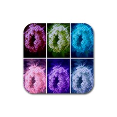 Closing Queen Annes Lace Collage (horizontal) Rubber Square Coaster (4 Pack)  by okhismakingart