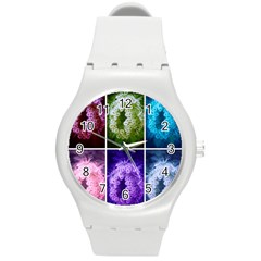 Closing Queen Annes Lace Collage (horizontal) Round Plastic Sport Watch (m)