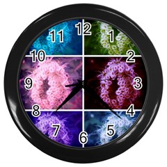 Closing Queen Annes Lace Collage (Vertical) Wall Clock (Black)