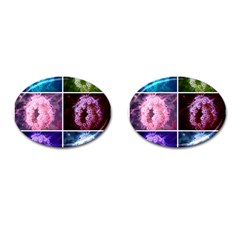 Closing Queen Annes Lace Collage (Vertical) Cufflinks (Oval)