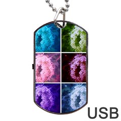 Closing Queen Annes Lace Collage (Vertical) Dog Tag USB Flash (Two Sides)