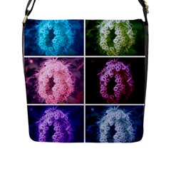 Closing Queen Annes Lace Collage (Vertical) Flap Closure Messenger Bag (L)