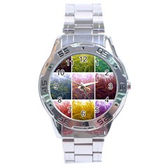 Goldenrod Collage Stainless Steel Analogue Watch by okhismakingart