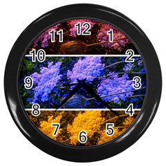 Primary Color Queen Anne s Lace Wall Clock (black) by okhismakingart