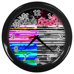 Double Static Wall Queen Annes Lace Wall Clock (black) by okhismakingart