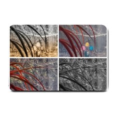 Winter Tulips Small Doormat  by okhismakingart