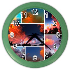 Sunset Collage Color Wall Clock by okhismakingart