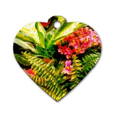 Fern Jungle Dog Tag Heart (one Side) by okhismakingart