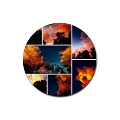 Sunset Collage Ii Rubber Round Coaster (4 Pack)  by okhismakingart