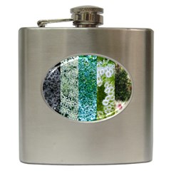Queen Annes Lace Vertical Slice Collage Hip Flask (6 Oz) by okhismakingart
