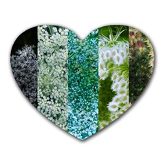 Queen Annes Lace Vertical Slice Collage Heart Mousepads by okhismakingart