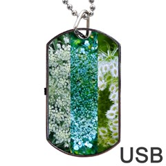 Queen Annes Lace Vertical Slice Collage Dog Tag Usb Flash (one Side) by okhismakingart