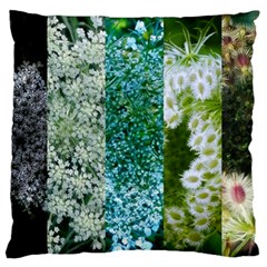 Queen Annes Lace Vertical Slice Collage Large Cushion Case (one Side) by okhismakingart